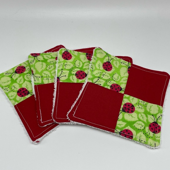Gift Set for Her / Handmade Ladybug Gift / Makeup Pads and Scrunchies - Picture 3 of 5